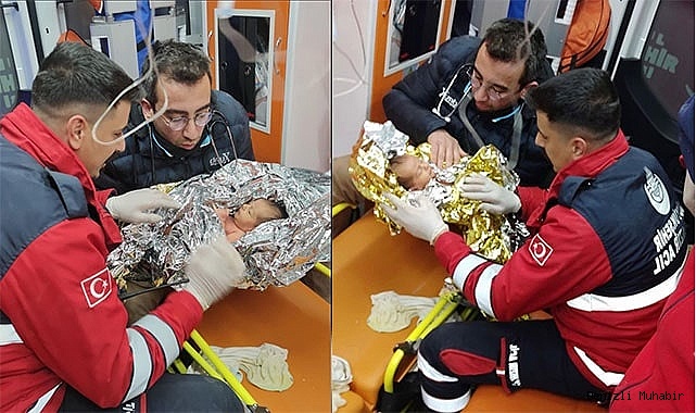 Hatay'da 90 saat sonra 10 günlük yağız bebek ve annesi enkazdan sağ çıkartıldı