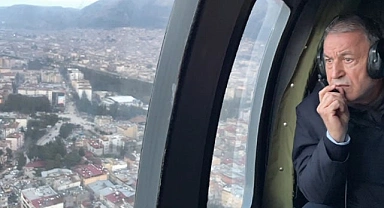 Hatay'daki yıkım helikopterle havadan görüntülendi