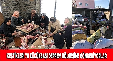 Kestikleri 70 küçükbaşı deprem bölgesine gönderiyorlar