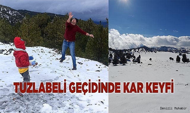 Tuzlabeli geçidinde kar keyfi