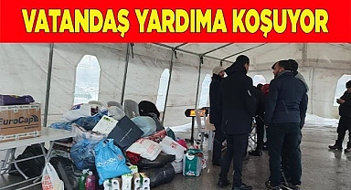 Vatandaş yardıma koşuyor