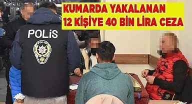 Kıraathanede kumar oynayan 12 kişiye 40 bin lira ceza kesildi