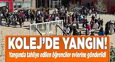 Kolejde çıkan yangında tahliye edilen öğrenciler evlerine gönderildi