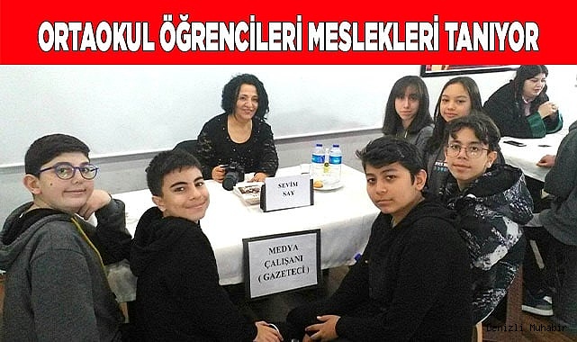 Ortaokul öğrencileri meslekleri tanıyor