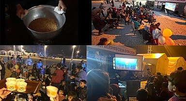 Sarayköy Belediyesi, çocuklar için sinemayı çadır kente taşıdı
