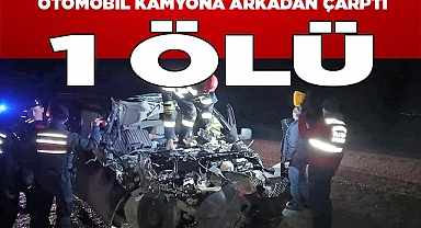 Tomruk yüklü kamyona arkadan çarpan otomobil sürücüsü hayatını kaybetti