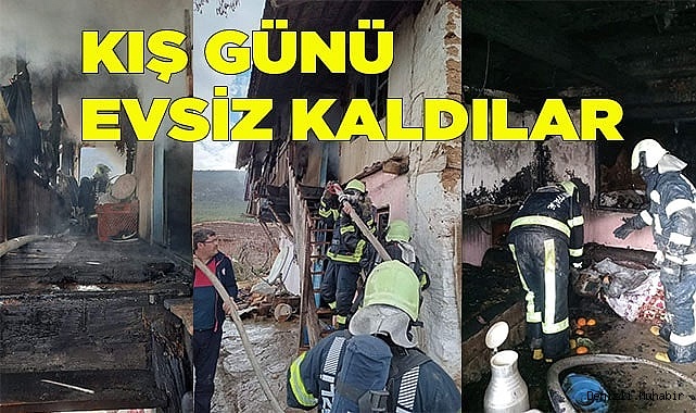 Yanan ev küle döndü