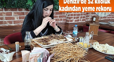 Denizli'de 52 kiloluk kadından yeme rekoru
