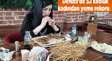 Denizli'de 52 kiloluk kadından yeme rekoru