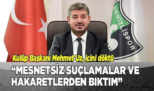 Kulüp Başkanı Mehmet Uz, içini döktü