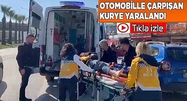 Otomobille çarpışan motosikletli kurye yaralandı