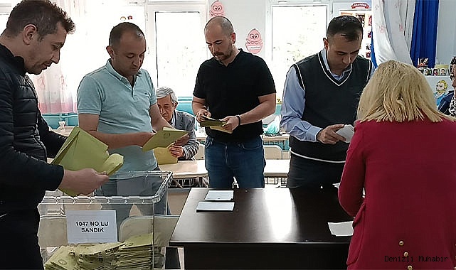 Denizli’de oy sayım işlemleri devam ediyor