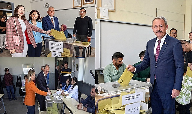 Denizli'de siyasiler oylarını kullandı