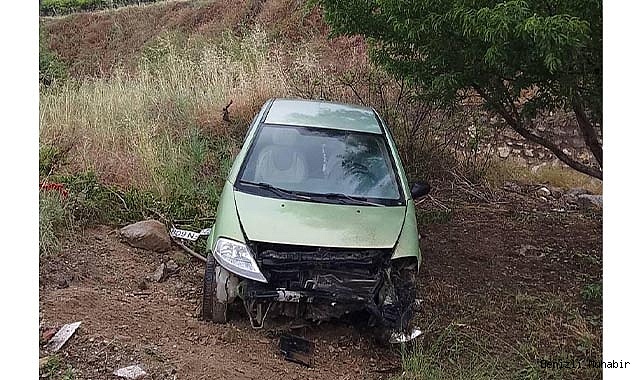 Kontrolden çıkan otomobil tarlaya uçtu
