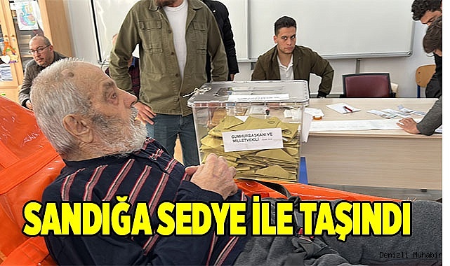 Sandığa sedye ile taşındı