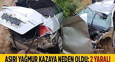 Aşırı yağmur kazaya neden oldu: 2 yaralı