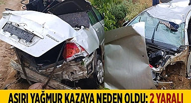 Aşırı yağmur kazaya neden oldu: 2 yaralı