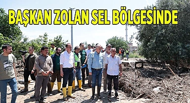 Büyükşehir’in sel bölgesinde hummalı çalışması sürüyor