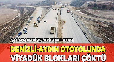 Denizli-Aydın otoyolunda viyadük blokları çöktü