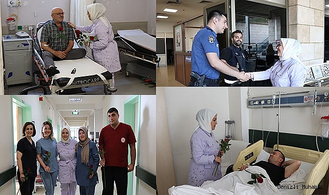 Bayramın ilk saatlerine polisler, sağlık görevlileri, hastalar ve hasta yakınları ile girdi