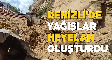 Heyelan iki komşuya korkulu dolu anlar yaşattı