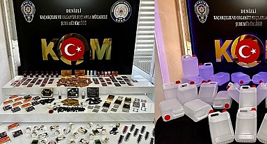 Kaçak cinsel ilaç, alkol ve tütünü satamadan yakalandılar