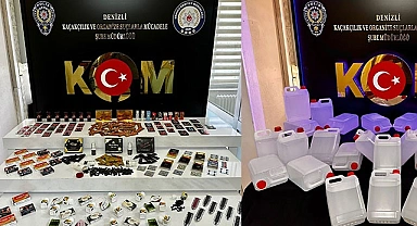 Kaçak cinsel ilaç, alkol ve tütünü satamadan yakalandılar
