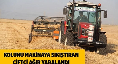 Kolunu saman paketleme makinasına kaptırdı