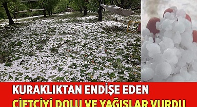 Kuraklıktan endişe eden çiftçiyi dolu ve yağışlar vurdu