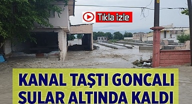 Taşan kanal mahalleyi sular altında bıraktı