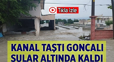 Taşan kanal mahalleyi sular altında bıraktı