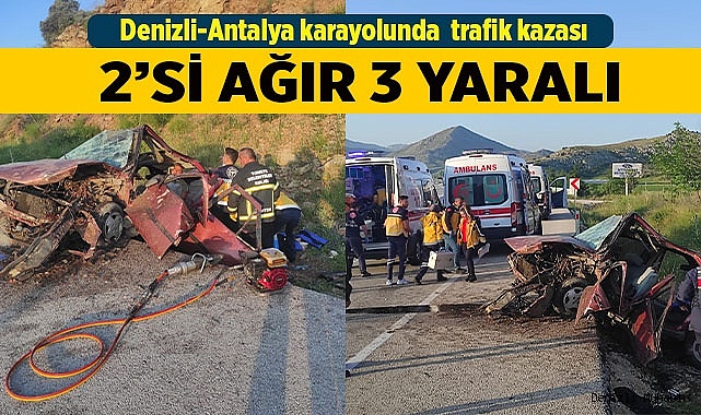 Trafik kazası: 2’si ağır 3 yaralı