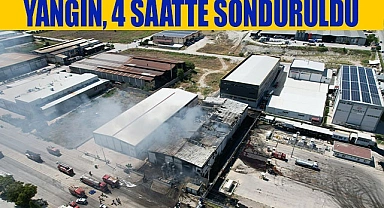Geri dönüşüm deposundaki yangına 4 saatte kontrol altına alındı