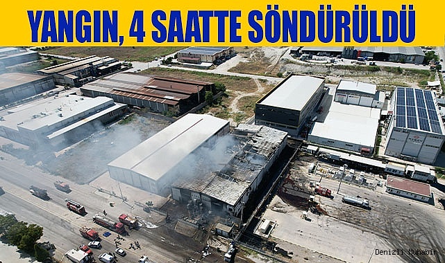 Geri dönüşüm deposundaki yangına 4 saatte kontrol altına alındı