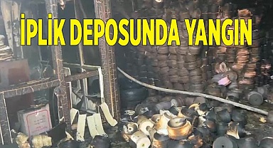 İplik deposunda yangın