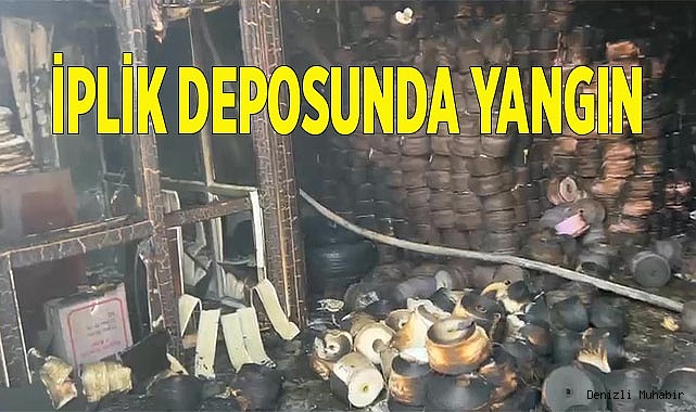 İplik deposunda yangın