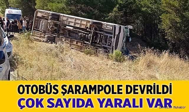 Kontrolden çıkan otobüs şarampole devrildi, çok sayıda yolcu yaralandı