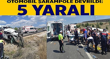 Otomobil şarampole devrildi: 5 yaralı