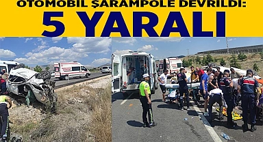 Otomobil şarampole devrildi: 5 yaralı