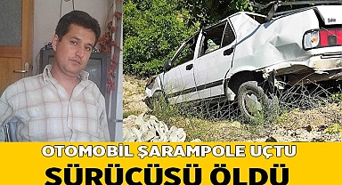Otomobil şarampole uçtu sürücüsü öldü