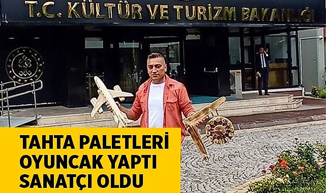 Tahta paletleri  oyuncak yaptı  sanatçı oldu
