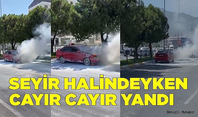 Trafikte ilerlerken alevlere teslim oldu