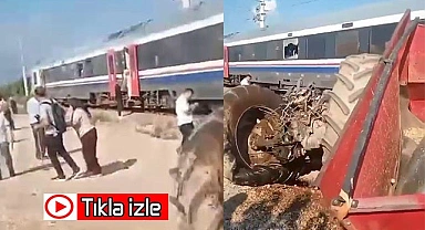 Traktör ile tren çarpıştı: 1'i ağır 4 yaralı