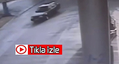 Akaryakıt istasyonunda drift atan araç yakıt pompasına çarptı: 1 yaralı