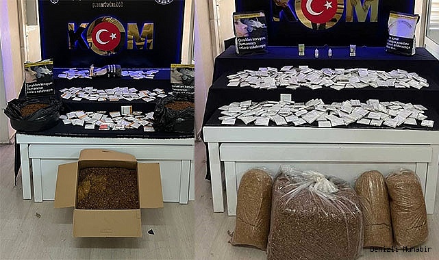 Denizli'de binlerce kaçak tütün ürünü ele geçirildi