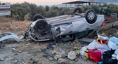 Kontrolden çıkan otomobil takla attı