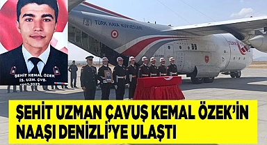 Şehit Uzman Çavuş Kemal Özek'in naaşı Denizli'ye ulaştı