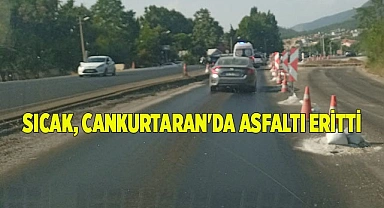 Sıcak, cankurtaran'da asfaltı eritti