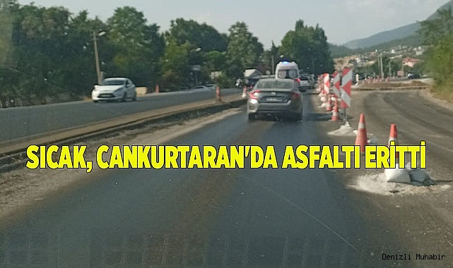 Sıcak, cankurtaran'da asfaltı eritti