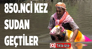 Sudan Koyun Geçirme Yarışması renkli görüntülere sahne oldu